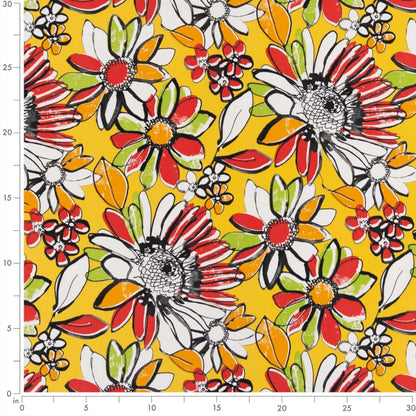 D2769 Floral Canary Gold & Yellow Charlotte Fabrics