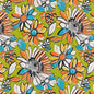 D2770 Floral Chartreuse Green,Orange & Rust Charlotte Fabrics