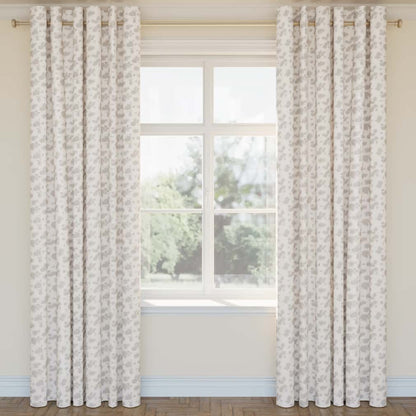 D2903 Floral Pebble Grey & Silver Charlotte Fabrics
