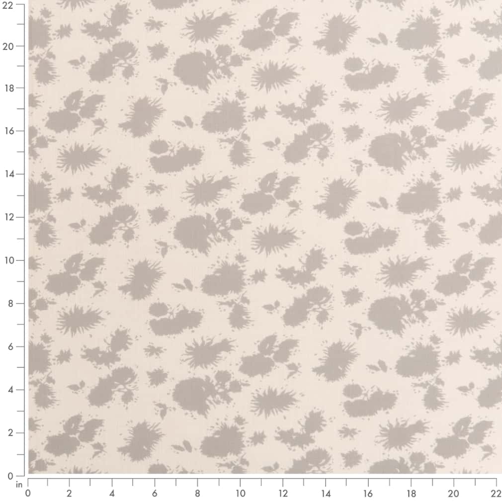 D2903 Floral Pebble Grey & Silver Charlotte Fabrics