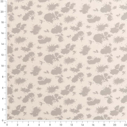 D2903 Floral Pebble Grey & Silver Charlotte Fabrics