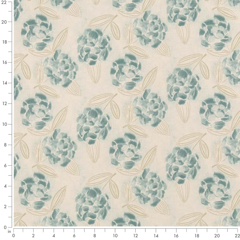 D2906 Floral Seaglass Aqua & Teal Charlotte Fabrics