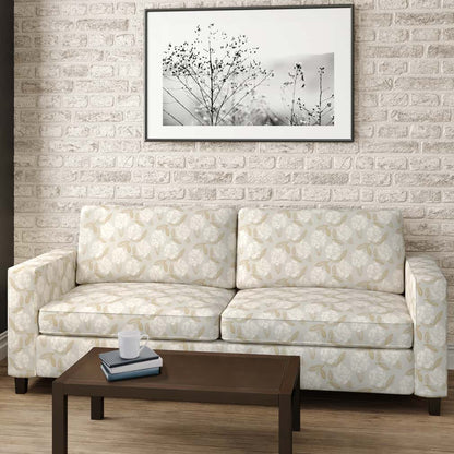 D2907 Floral Magnolia Gold & Yellow,Grey & Silver Charlotte Fabrics