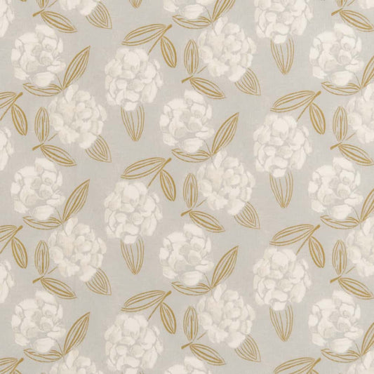 D2907 Floral Magnolia Gold & Yellow,Grey & Silver Charlotte Fabrics