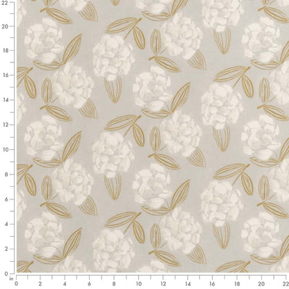 D2907 Floral Magnolia Gold & Yellow,Grey & Silver Charlotte Fabrics