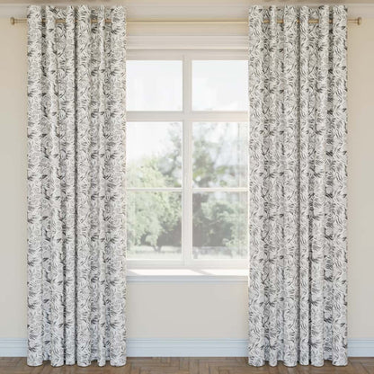 D2909 Floral Graphite Grey & Silver Charlotte Fabrics