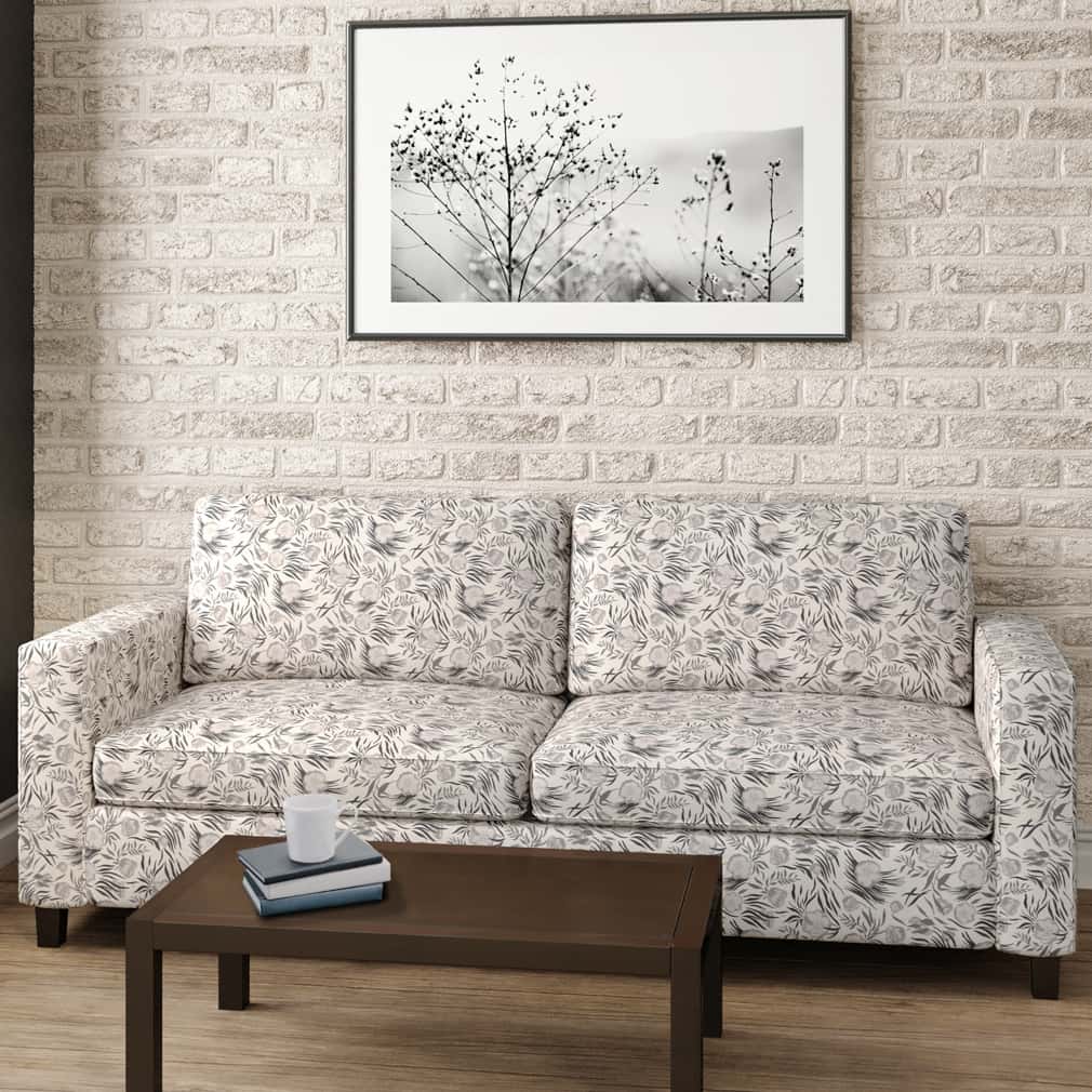 D2909 Floral Graphite Grey & Silver Charlotte Fabrics
