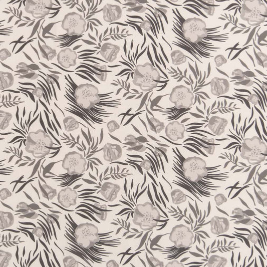 D2909 Floral Graphite Grey & Silver Charlotte Fabrics