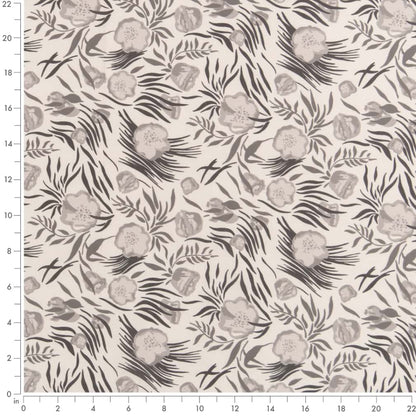 D2909 Floral Graphite Grey & Silver Charlotte Fabrics