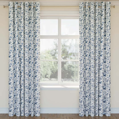 D2910 Floral Midnight Blue Charlotte Fabrics