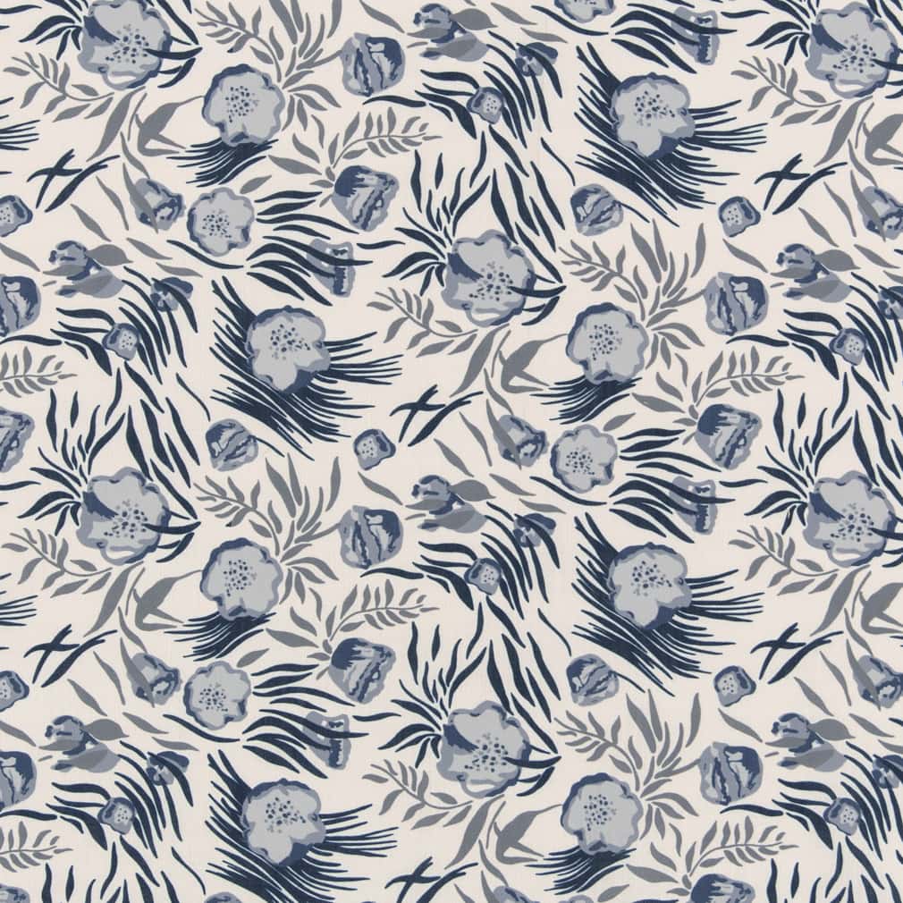 D2910 Floral Midnight Blue Charlotte Fabrics