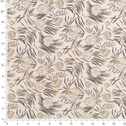 D2911 Floral Dune Beige & Taupe,Grey & Silver Charlotte Fabrics