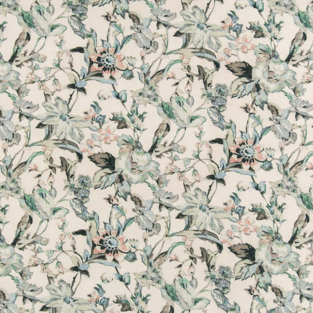 D2913 Abstract & Geometric,Floral Seacrest Aqua & Teal Charlotte Fabrics