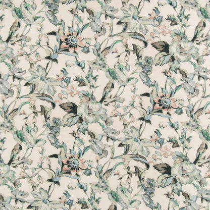 D2913 Abstract & Geometric,Floral Seacrest Aqua & Teal Charlotte Fabrics