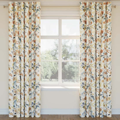 D2916 Floral Aqua Aqua & Teal,Orange & Rust Charlotte Fabrics