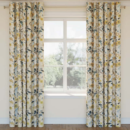 D2917 Floral Peacock Aqua & Teal,Gold & Yellow Charlotte Fabrics