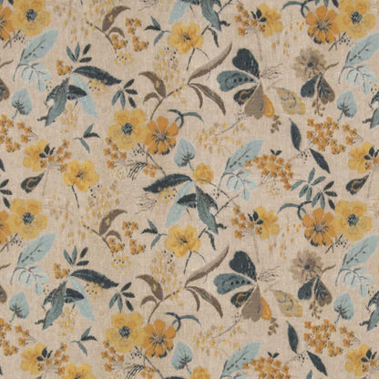 D2917 Floral Peacock Aqua & Teal,Gold & Yellow Charlotte Fabrics