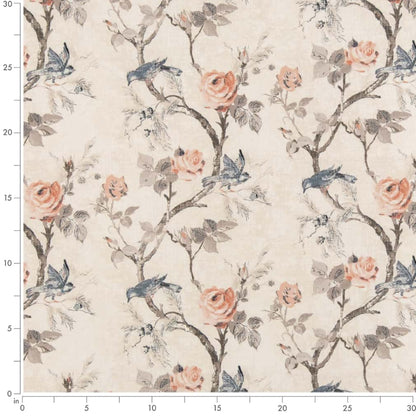 D2918 Floral Peach Coral & Peach,Pink Charlotte Fabrics