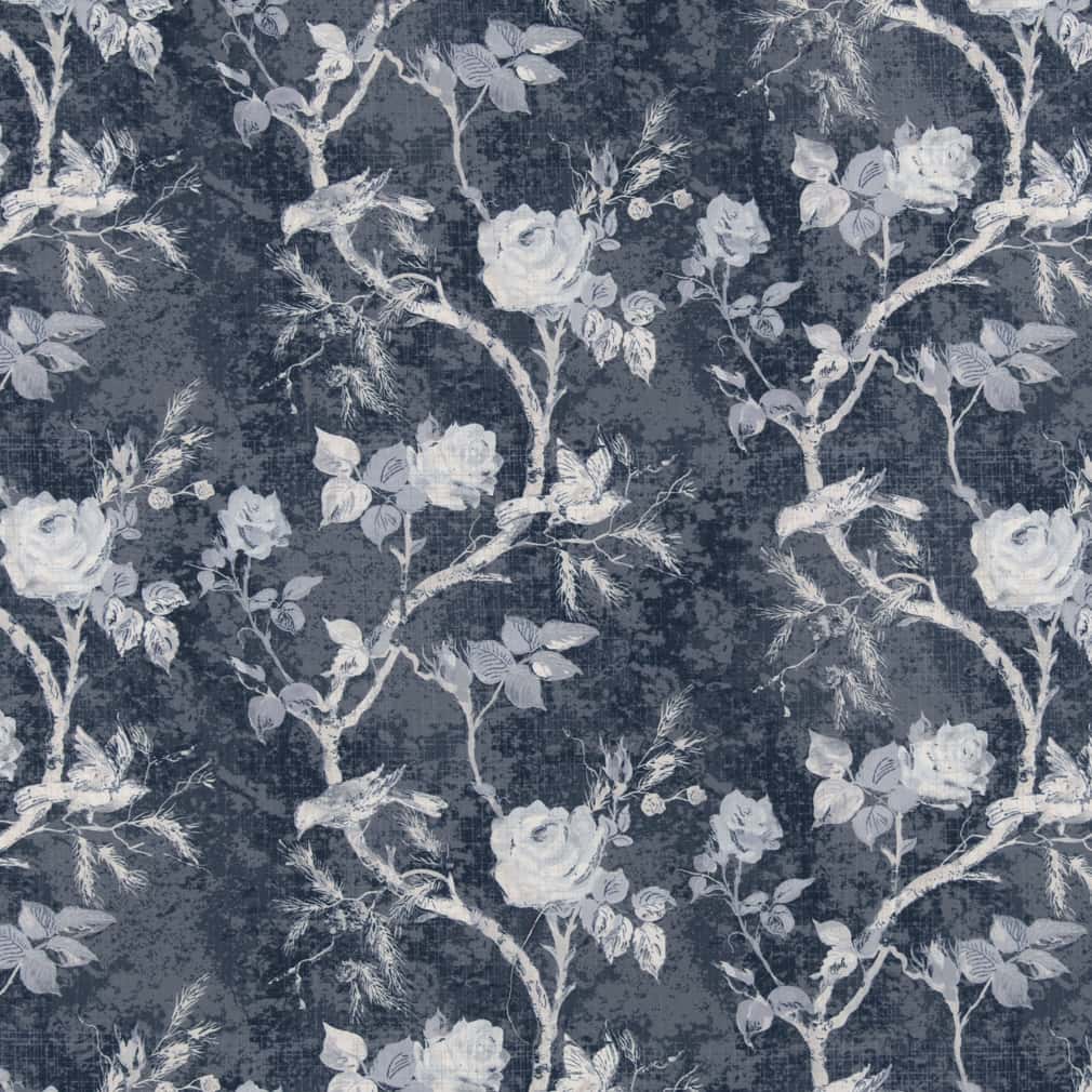 D2919 Floral Bluebird Blue Charlotte Fabrics