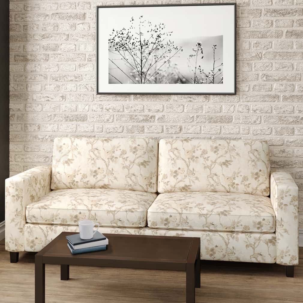 D2920 Floral Papyrus Beige & Taupe Charlotte Fabrics