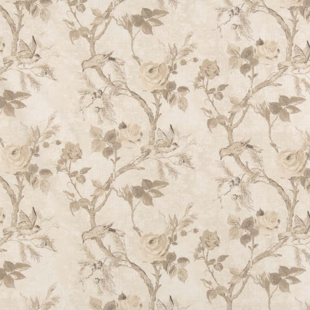 D2920 Floral Papyrus Beige & Taupe Charlotte Fabrics