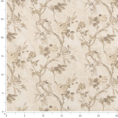 D2920 Floral Papyrus Beige & Taupe Charlotte Fabrics