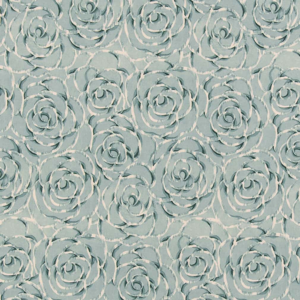 D2921 Abstract & Geometric,Floral Capri Aqua & Teal Charlotte Fabrics