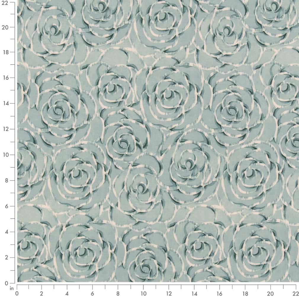 D2921 Abstract & Geometric,Floral Capri Aqua & Teal Charlotte Fabrics