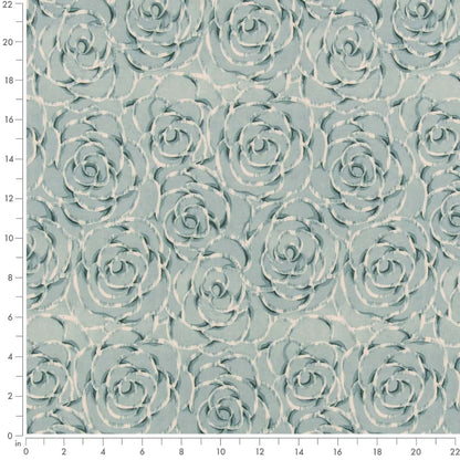D2921 Abstract & Geometric,Floral Capri Aqua & Teal Charlotte Fabrics