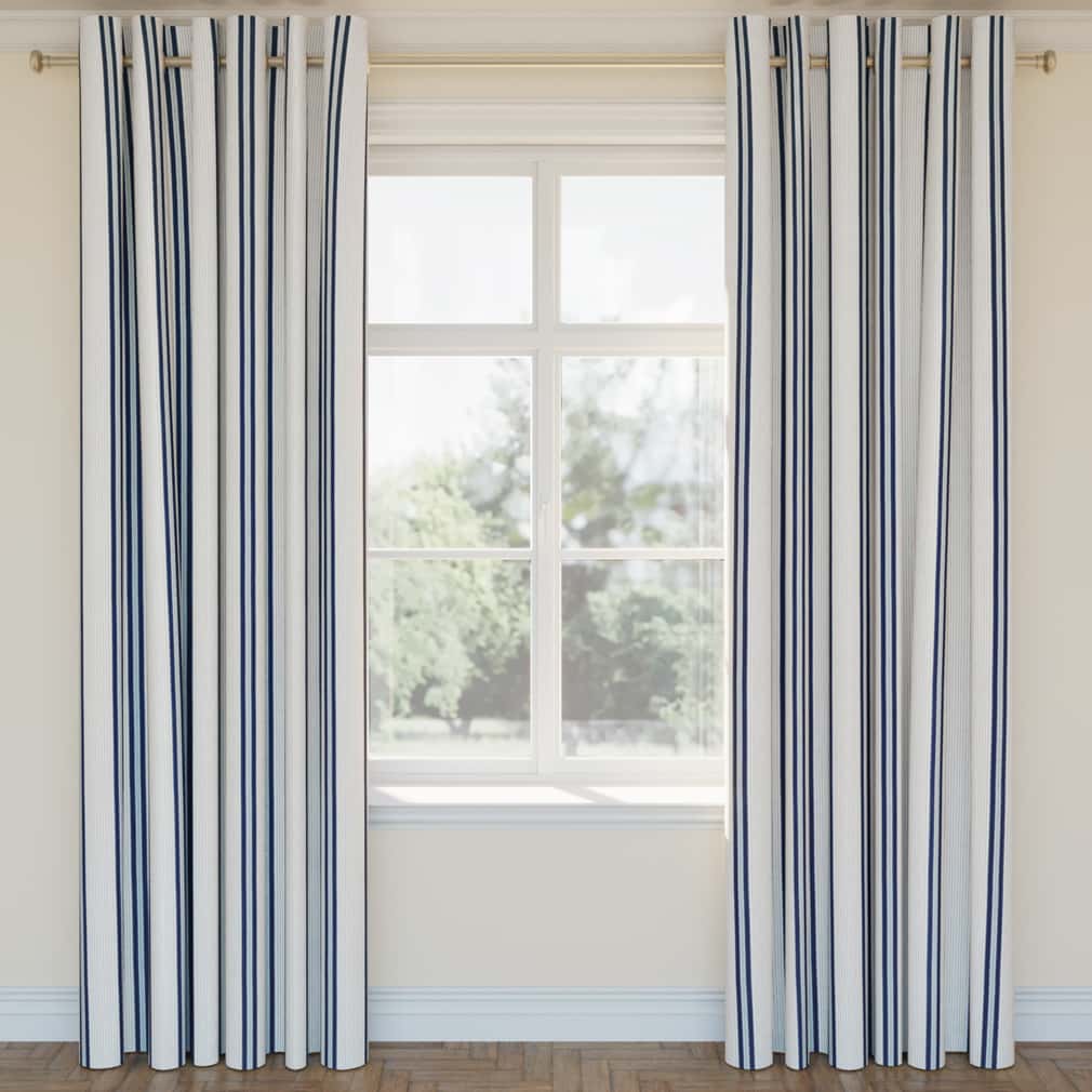 D2924 Stripe Denim Blue Charlotte Fabrics