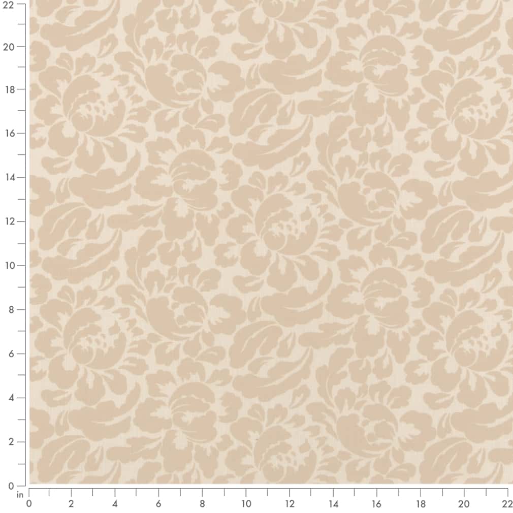 D2925 Floral Neutral Beige & Taupe Charlotte Fabrics