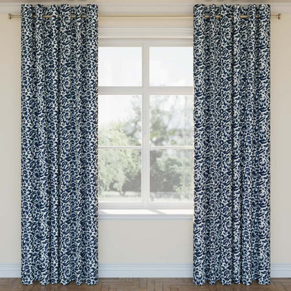 D2926 Floral Navy Blue Charlotte Fabrics