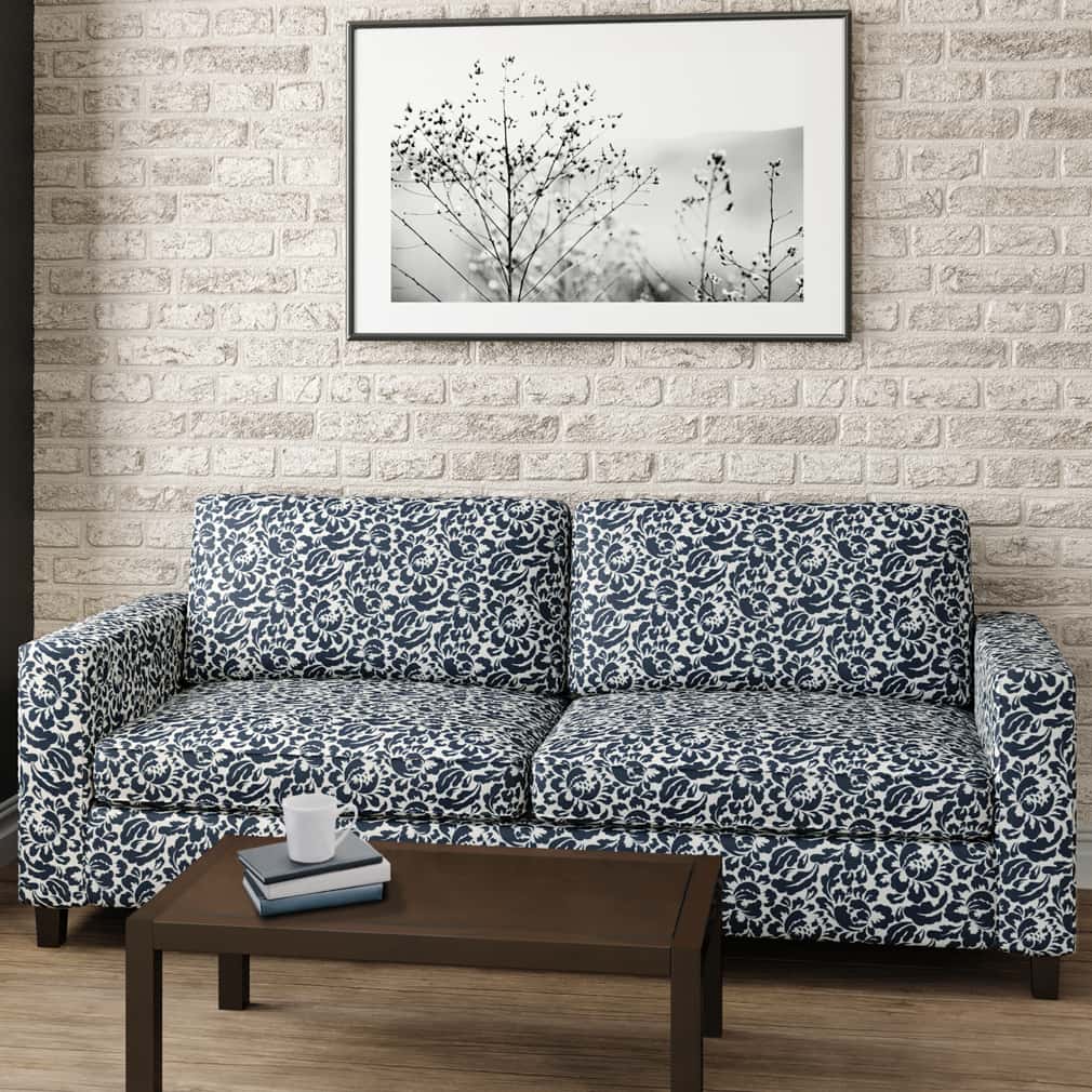 D2926 Floral Navy Blue Charlotte Fabrics