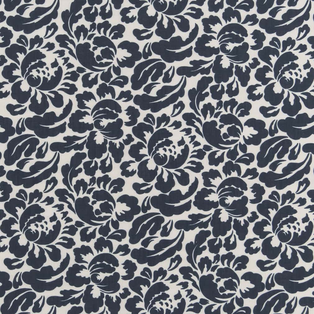 D2926 Floral Navy Blue Charlotte Fabrics