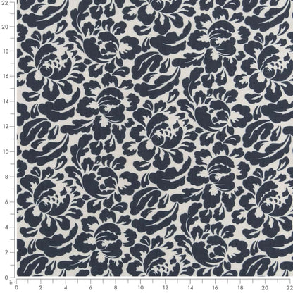 D2926 Floral Navy Blue Charlotte Fabrics