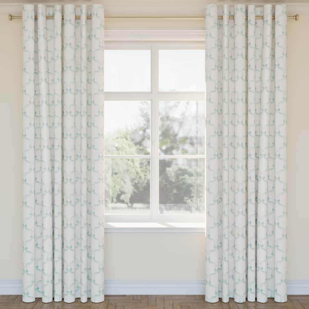 D2927 Abstract & Geometric Rain Aqua & Teal Charlotte Fabrics