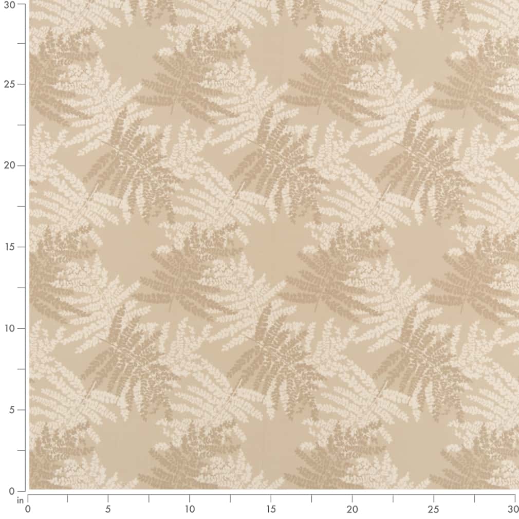 D2929 Leaves Beechwood Beige & Taupe Charlotte Fabrics