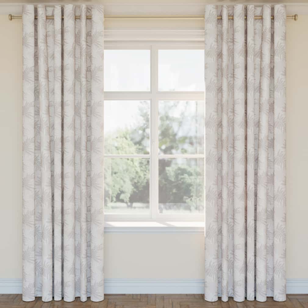 D2930 Leaves Fog Grey & Silver Charlotte Fabrics