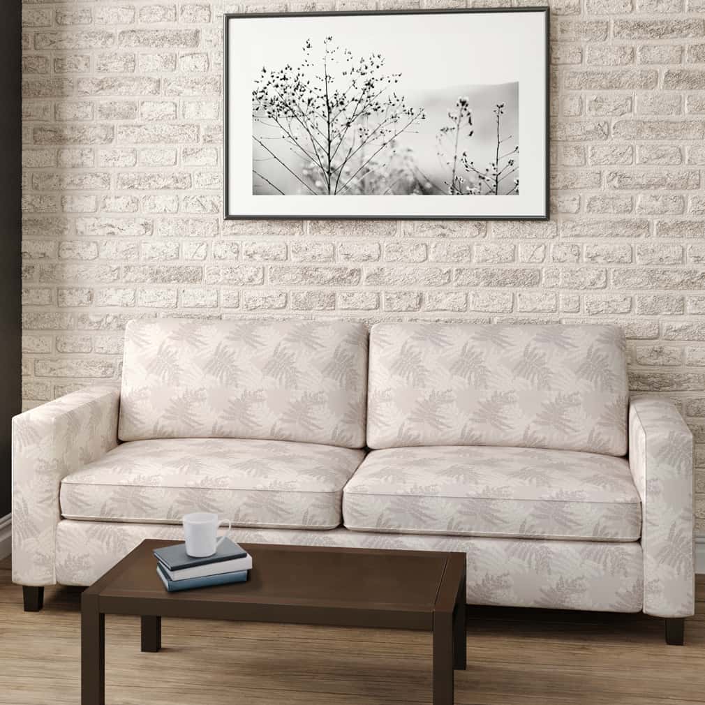 D2930 Leaves Fog Grey & Silver Charlotte Fabrics