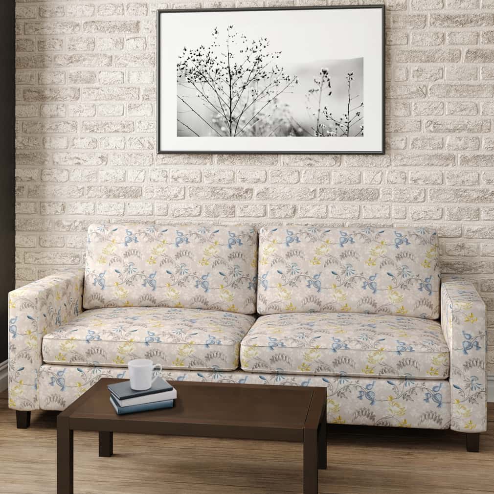 D2934 Floral Daffodil Blue,Gold & Yellow Charlotte Fabrics