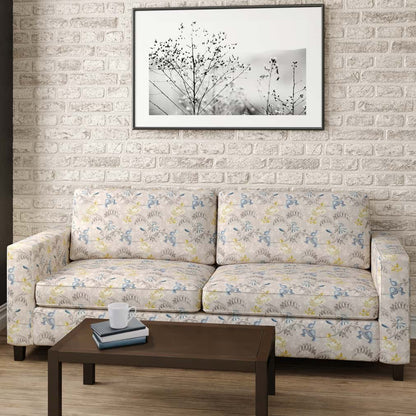 D2934 Floral Daffodil Blue,Gold & Yellow Charlotte Fabrics