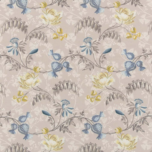 D2934 Floral Daffodil Blue,Gold & Yellow Charlotte Fabrics