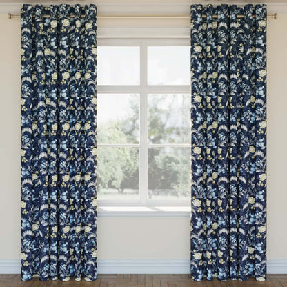 D2935 Floral Indigo Blue Charlotte Fabrics