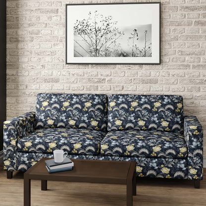 D2935 Floral Indigo Blue Charlotte Fabrics