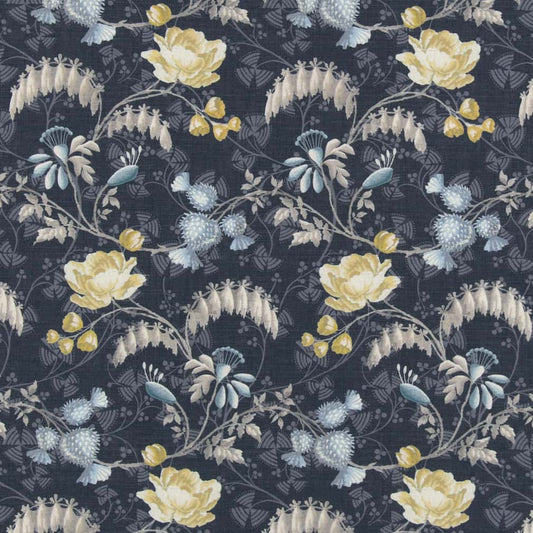 D2935 Floral Indigo Blue Charlotte Fabrics