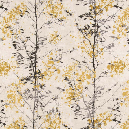 D2945 Abstract & Geometric,Leaves Tuscan Sun Black,Gold & Yellow,Grey & Silver Charlotte Fabrics