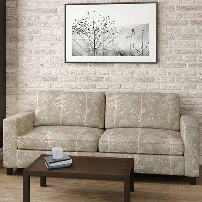 D2946 Abstract & Geometric,Leaves Mist Aqua & Teal,Grey & Silver Charlotte Fabrics