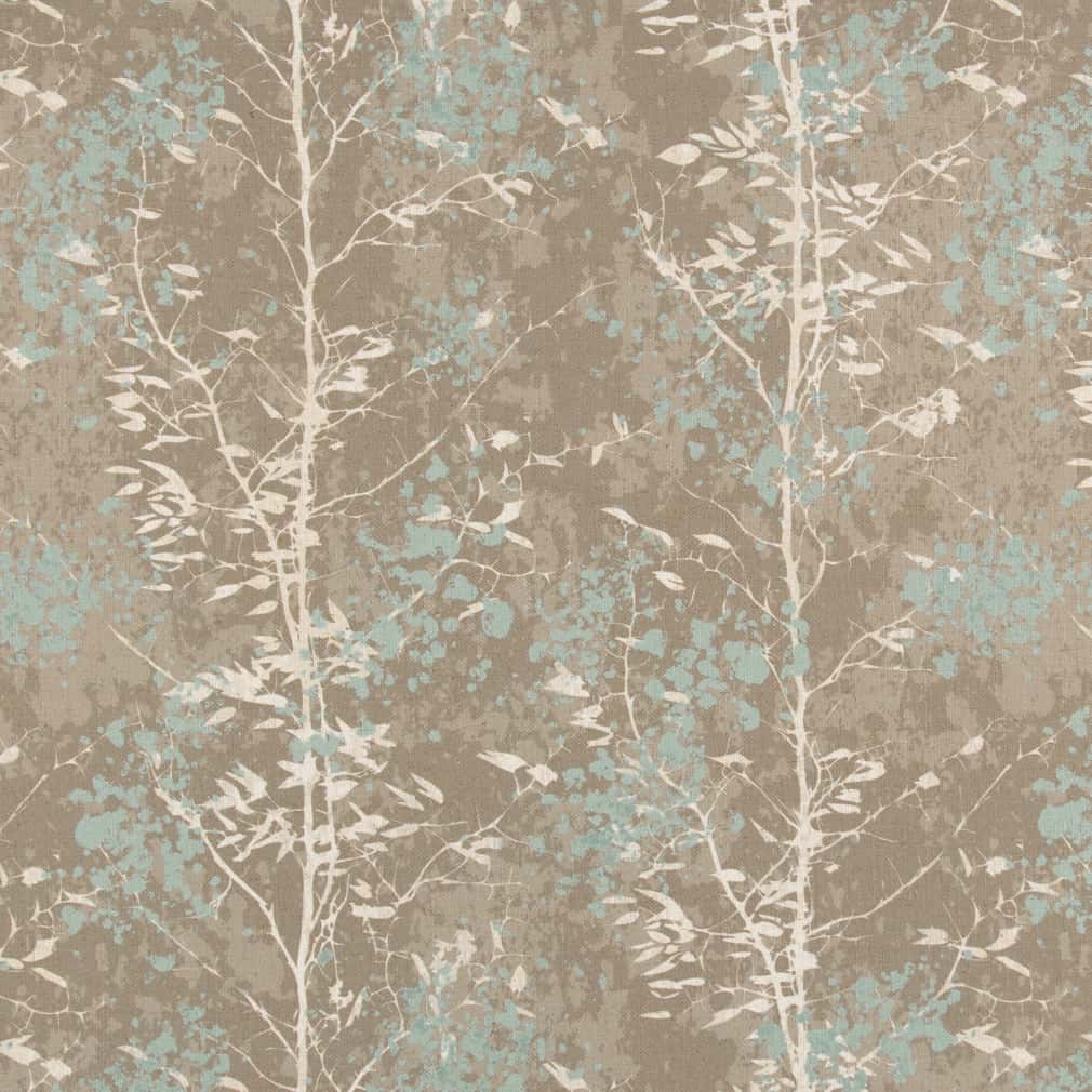 D2946 Abstract & Geometric,Leaves Mist Aqua & Teal,Grey & Silver Charlotte Fabrics