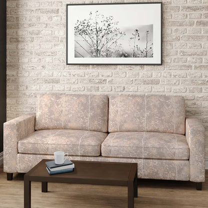 D2947 Abstract & Geometric,Leaves Rose Quartz Coral & Peach,Grey & Silver,Pink Charlotte Fabrics