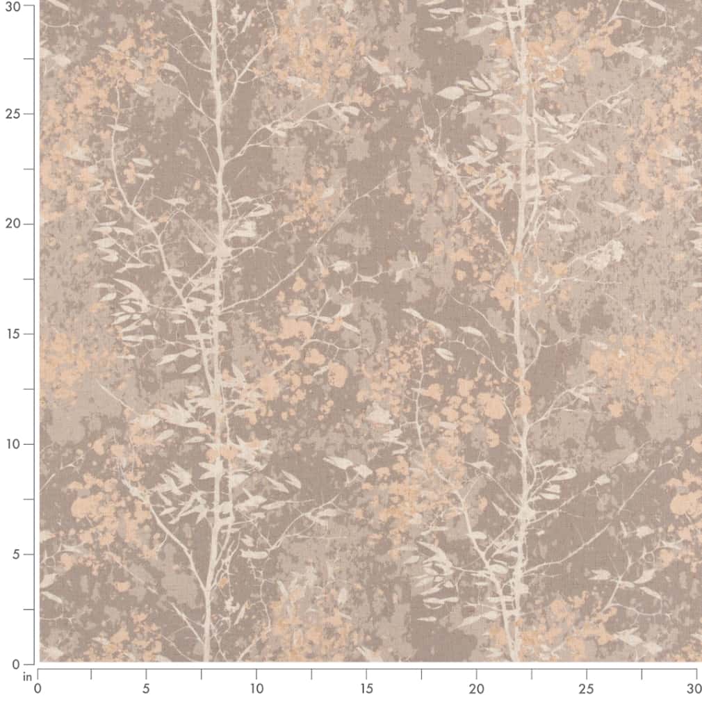 D2947 Abstract & Geometric,Leaves Rose Quartz Coral & Peach,Grey & Silver,Pink Charlotte Fabrics